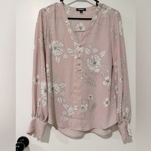 Pink Floral Blouse | Small